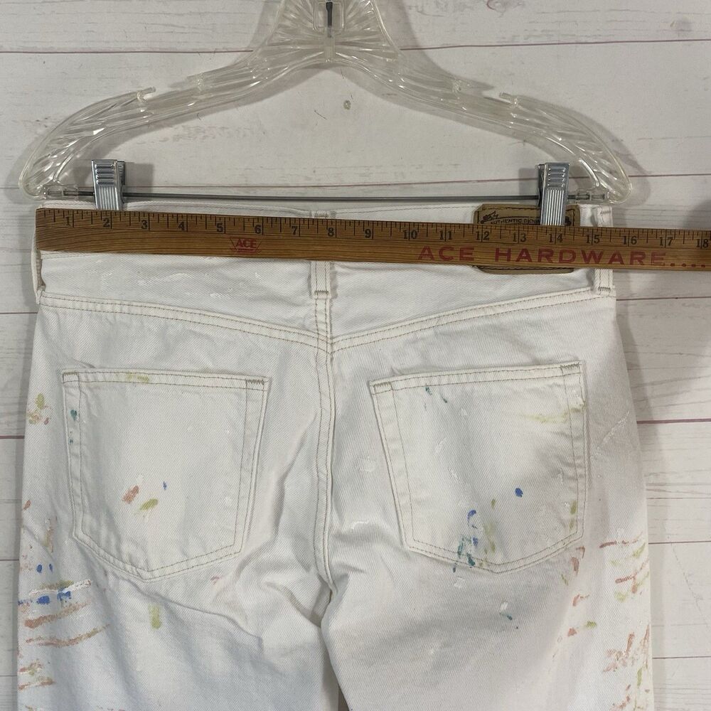 Polo Ralph Lauren Womens Avery Boyfriend Crop Paint Splatter Jeans Sz 27 White - Picture 11 of 14